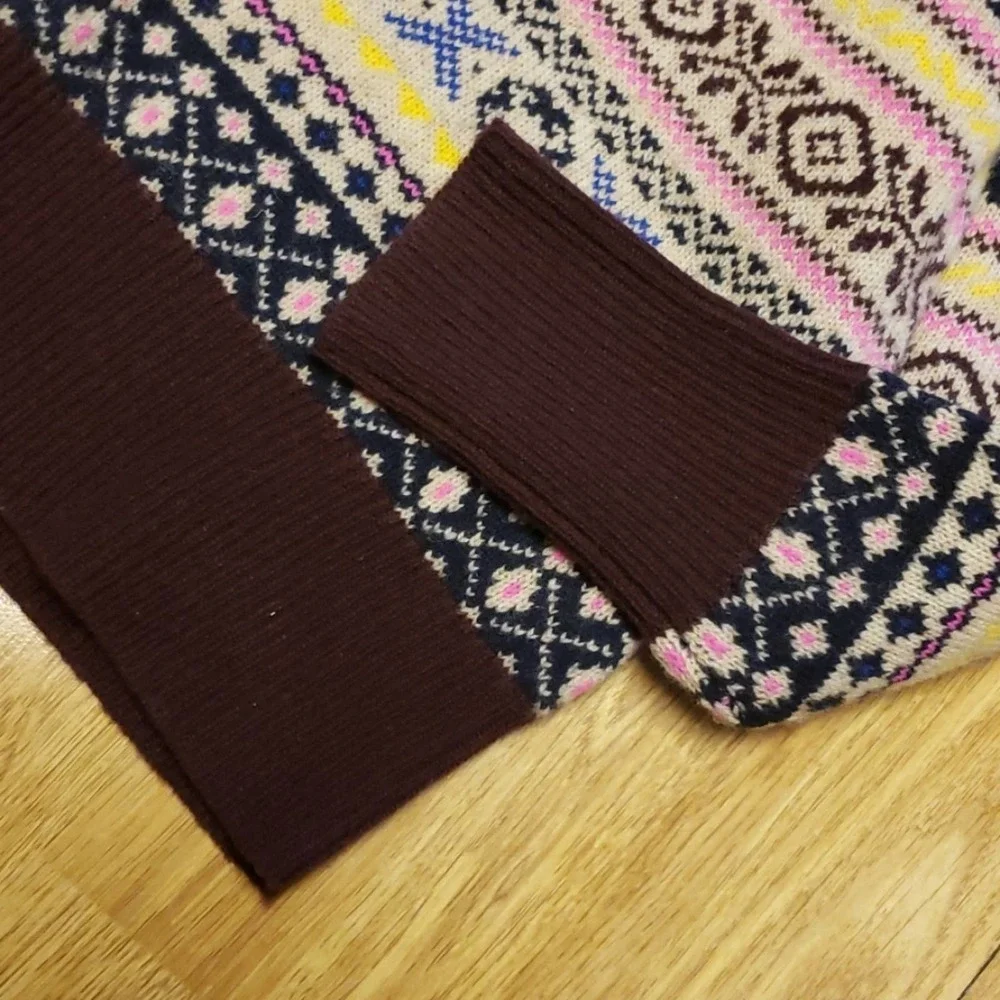 J Crew sequined lambwool fair isle sweater XXS